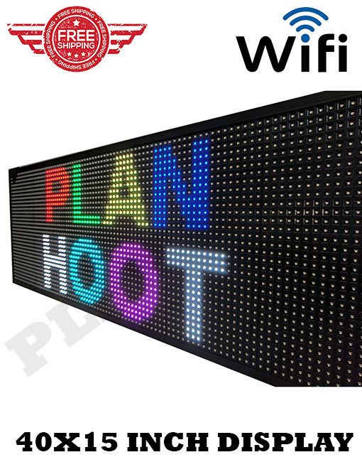 RGB (7 Color) 40X15 Inches LED Scrolling Sign with Wifi Connectivity