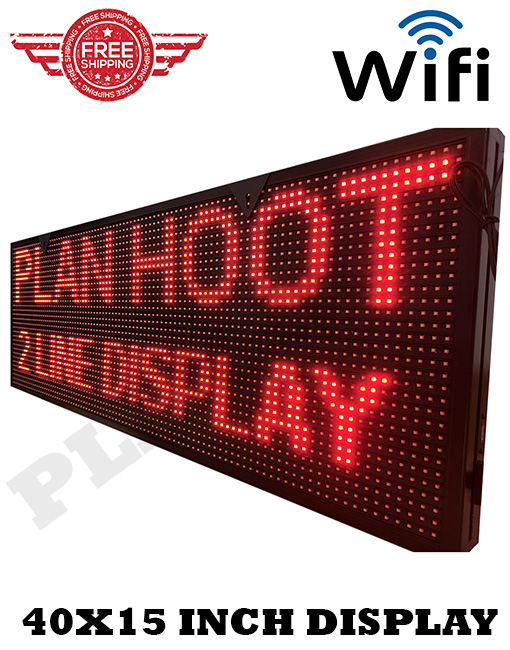 Red 40X15 Inches LED Scrolling Sign with Wifi Connectivity